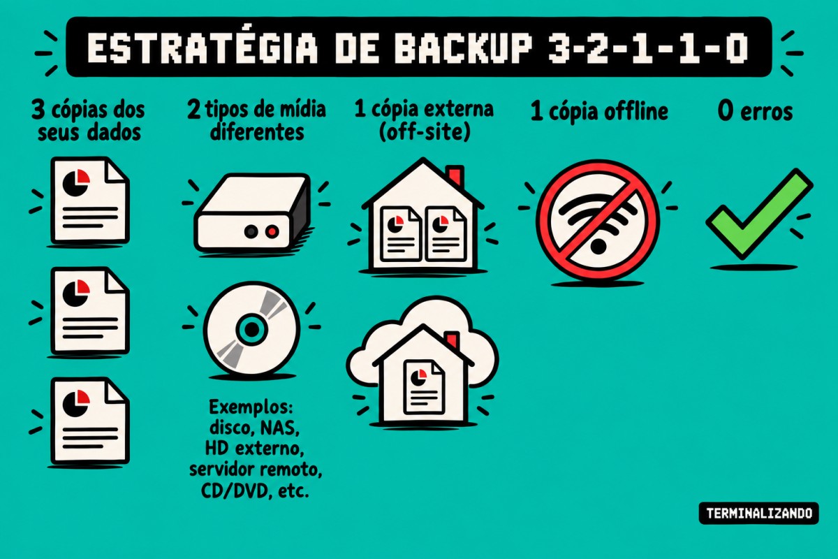 Backup 3-2-1-1-0: por que copiar arquivos não é uma estratégia de backup